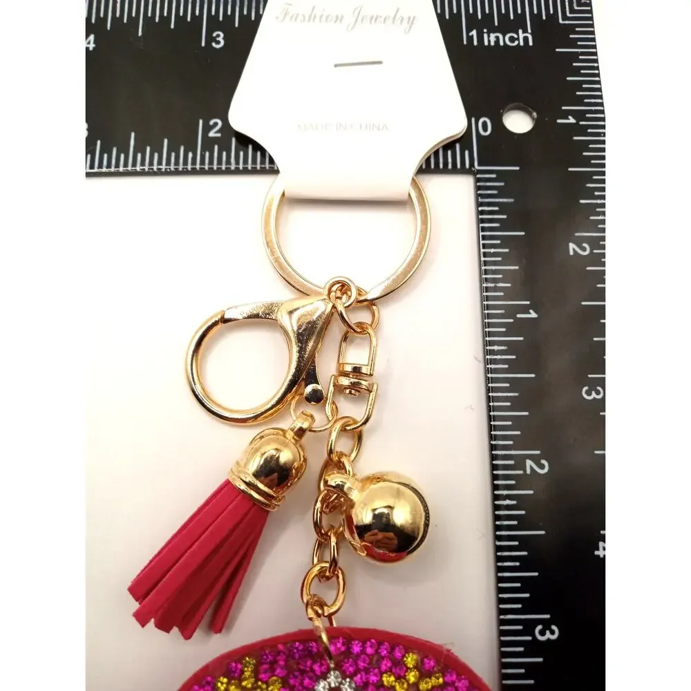 Bougie Bling Day of the Dead Halloween Skull Keyring Keychain 957-80